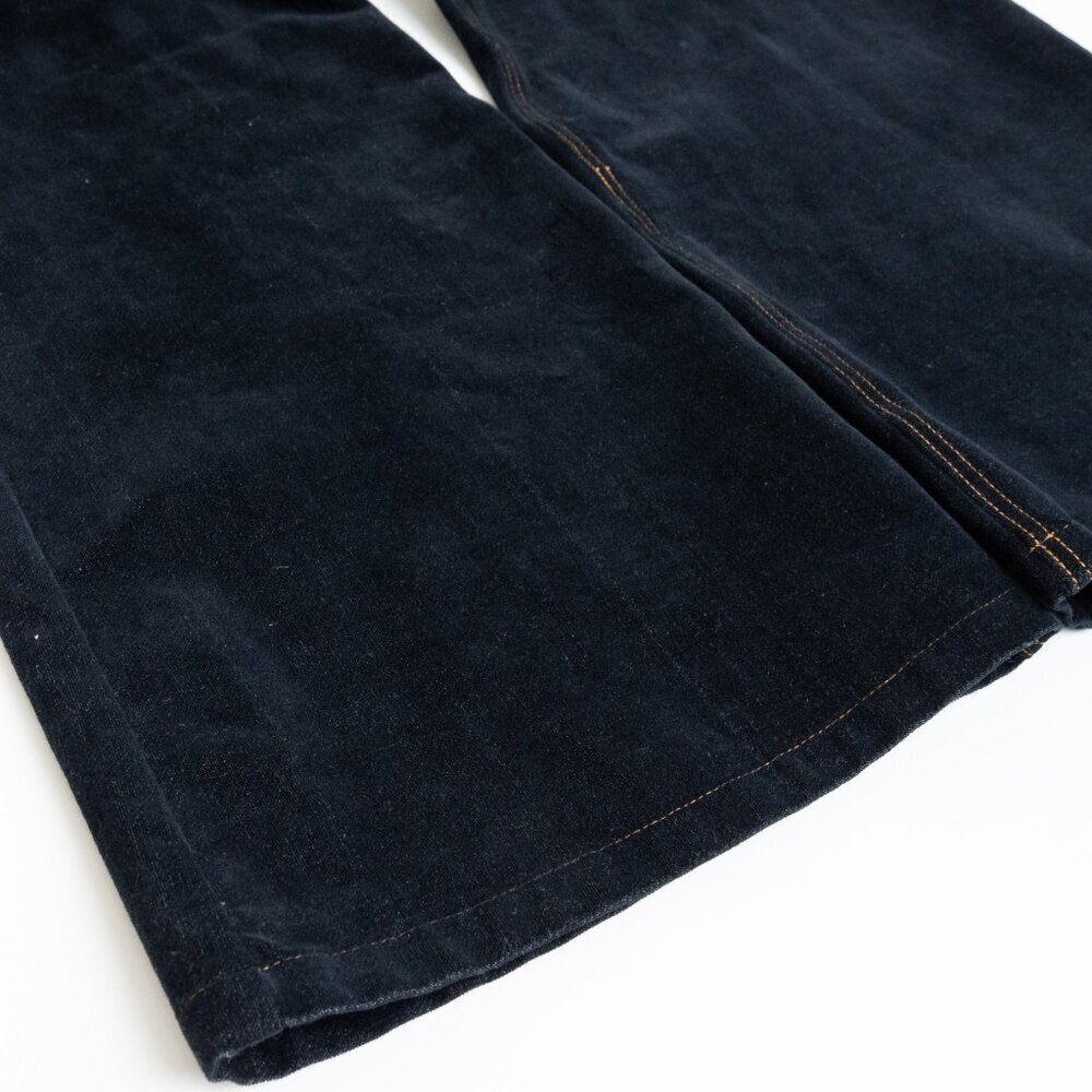 Theory Sueded Dark Wash Bootcut Jeans Wide Leg Size 10 - Picture 8 of 12